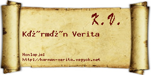 Kármán Verita névjegykártya